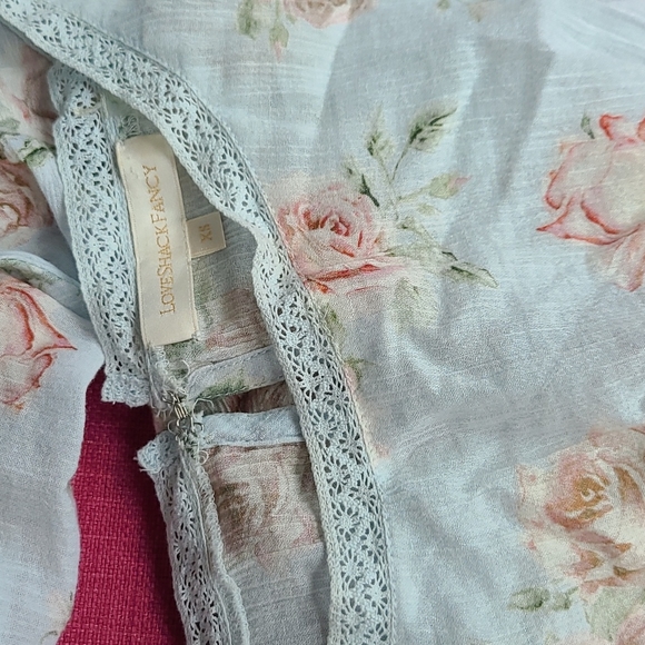 Loveshackfancy noelle floral cotton mini dress, peri XS - Picture 12 of 15